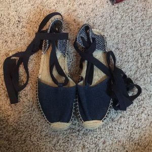 Soludos wrap sandal denim